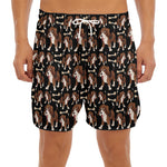 Cute Cartoon Beagle Pattern Print Men's Split Running Shorts