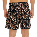 Cute Cartoon Beagle Pattern Print Men's Split Running Shorts