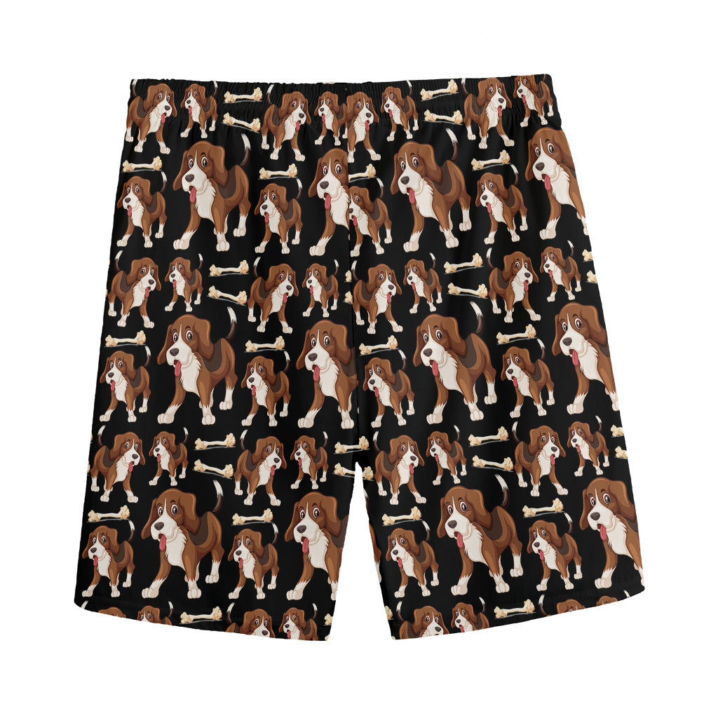 Cute Cartoon Beagle Pattern Print Men's Sports Shorts