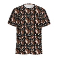 Cute Cartoon Beagle Pattern Print Men's Athletic T-Shirt