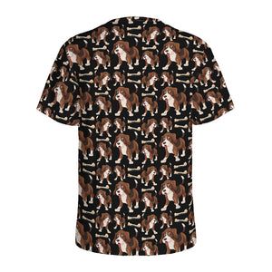 Cute Cartoon Beagle Pattern Print Men's Sports T-Shirt