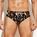 Cute Cartoon Beagle Pattern Print Men's Swim Briefs