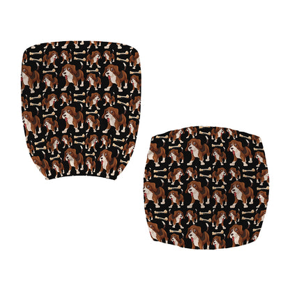 Cute Cartoon Beagle Pattern Print Office Chair Cover