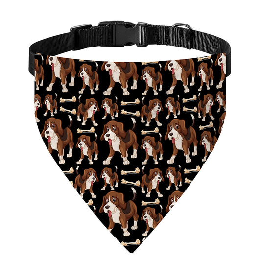 Cute Cartoon Beagle Pattern Print Over The Collar Dog Bandana