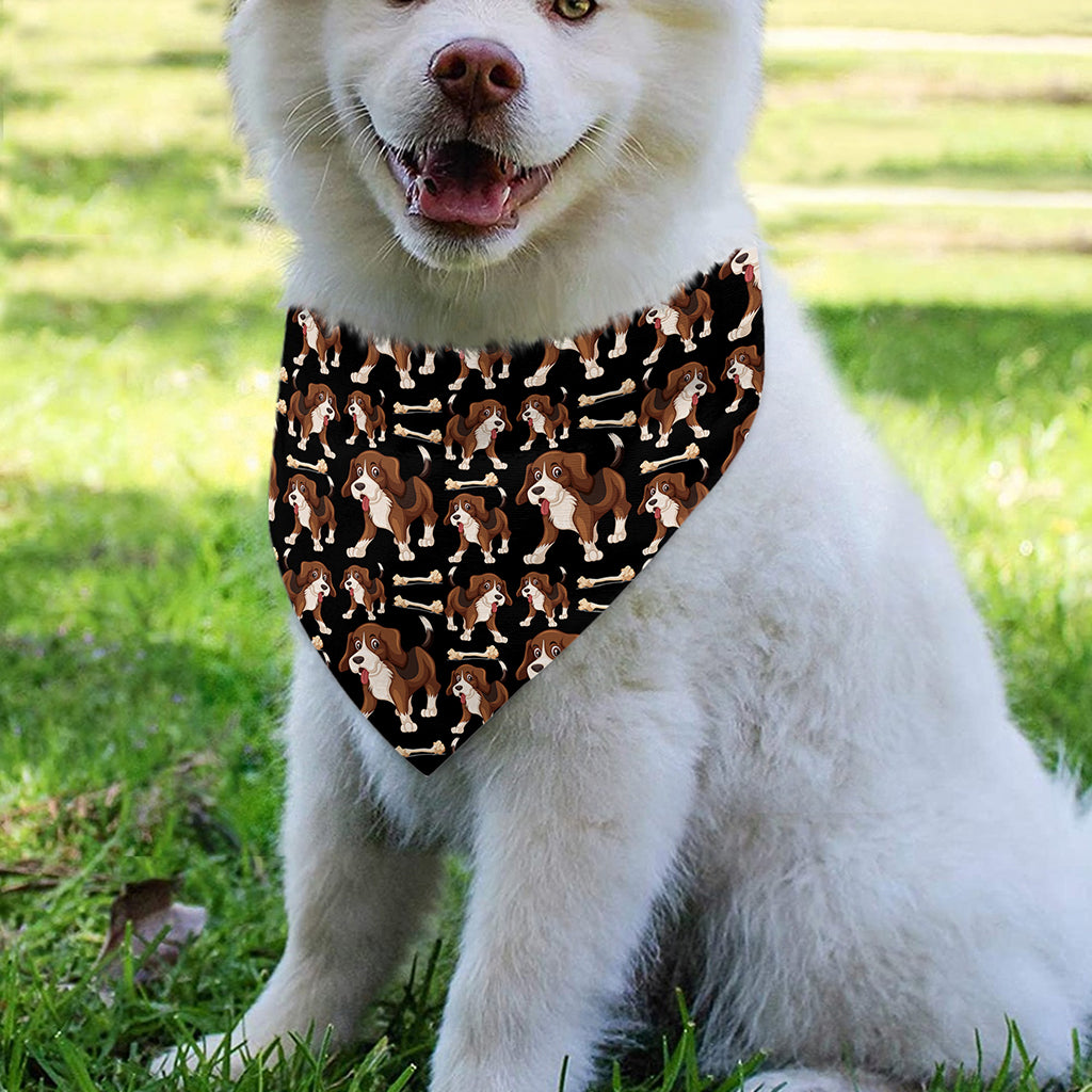 Cute Cartoon Beagle Pattern Print Over The Collar Dog Bandana
