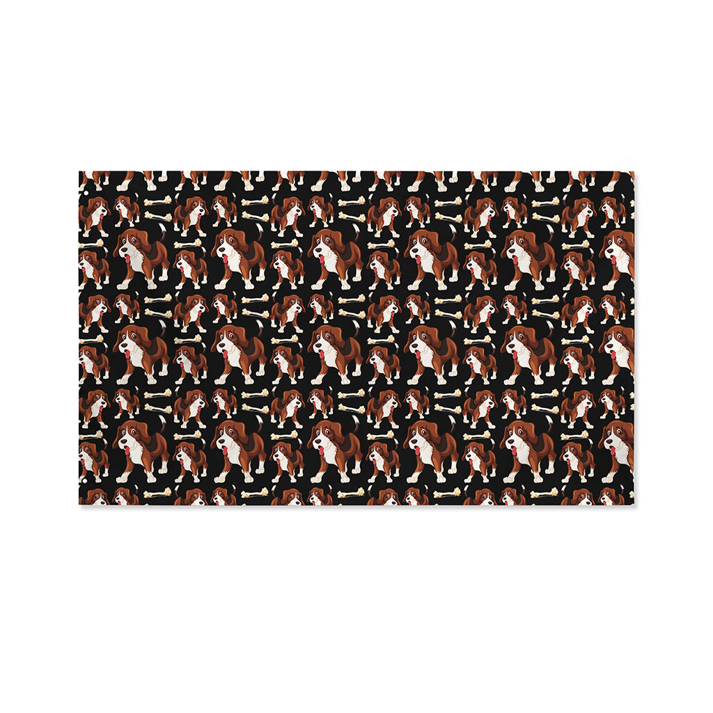 Cute Cartoon Beagle Pattern Print Polyester Flag