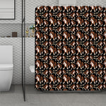Cute Cartoon Beagle Pattern Print Polyester Shower Curtain