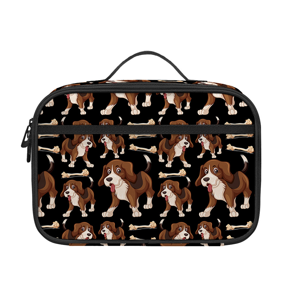 Cute Cartoon Beagle Pattern Print Portable Lunch Bag