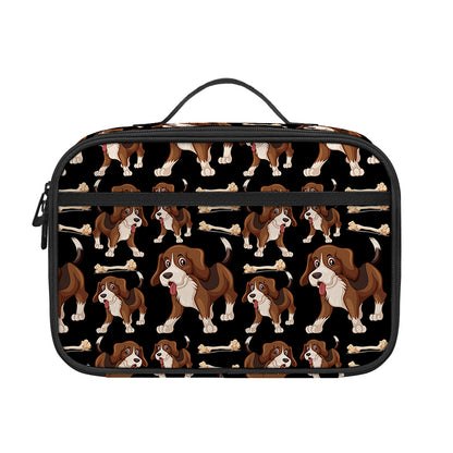 Cute Cartoon Beagle Pattern Print Portable Lunch Bag
