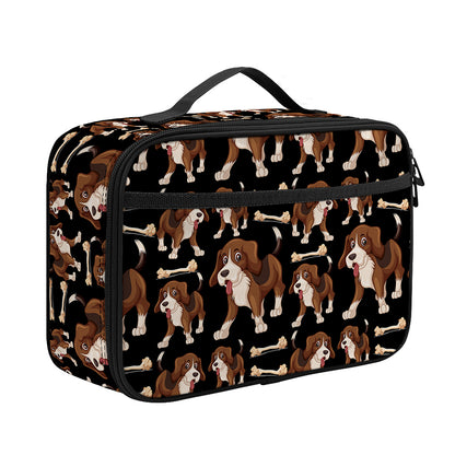 Cute Cartoon Beagle Pattern Print Portable Lunch Bag