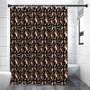 Cute Cartoon Beagle Pattern Print Premium Shower Curtain