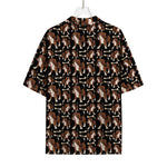 Cute Cartoon Beagle Pattern Print Rayon Hawaiian Shirt