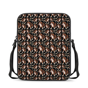 Cute Cartoon Beagle Pattern Print Rectangular Crossbody Bag