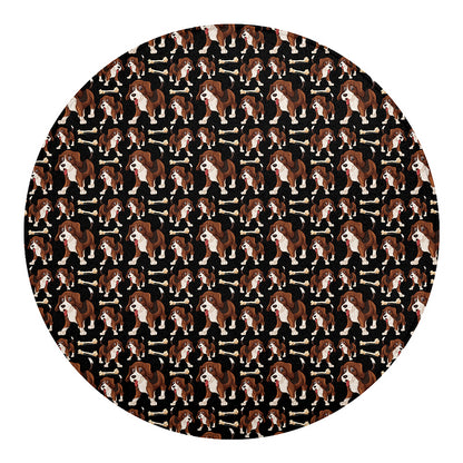 Cute Cartoon Beagle Pattern Print Round Blanket
