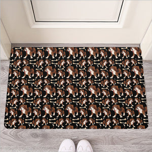 Cute Cartoon Beagle Pattern Print Rubber Doormat