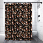 Cute Cartoon Beagle Pattern Print Shower Curtain