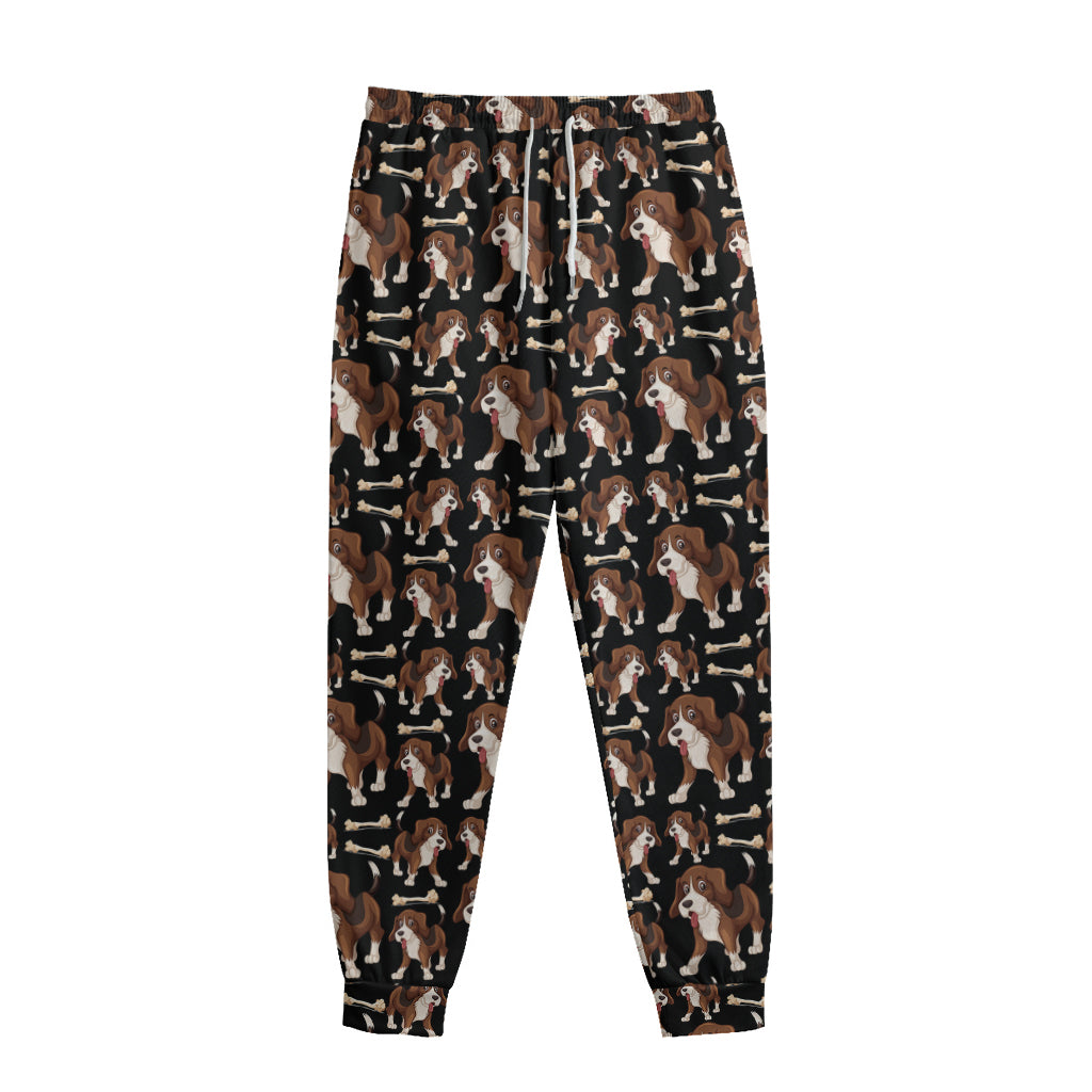 Cute Cartoon Beagle Pattern Print Sweatpants