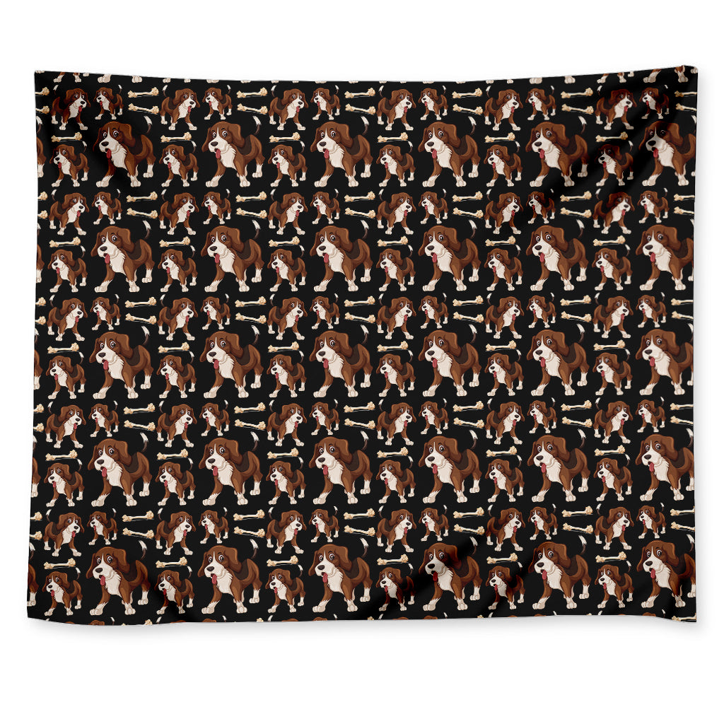 Cute Cartoon Beagle Pattern Print Tapestry