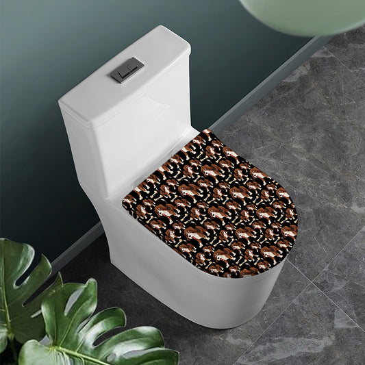 Cute Cartoon Beagle Pattern Print Toilet Lid Cover