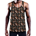 Cute Cartoon Beagle Pattern Print Men's Workout Tank Top