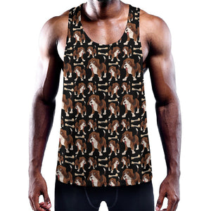 Cute Cartoon Beagle Pattern Print Training Tank Top