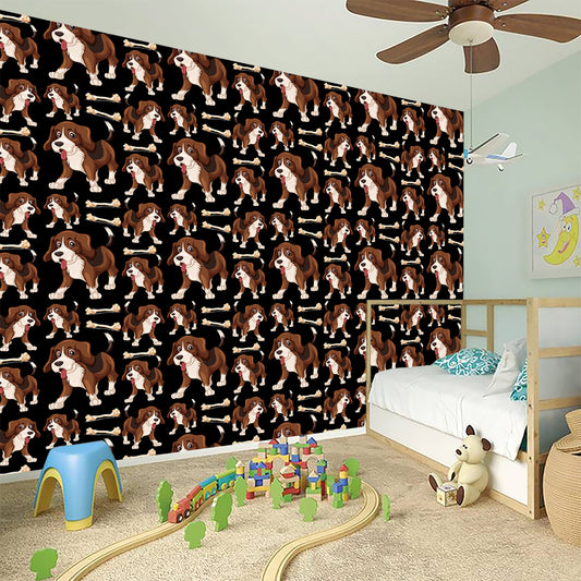 Cute Cartoon Beagle Pattern Print Wall Sticker