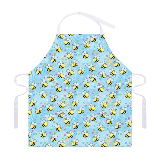 Cute Cartoon Bee Pattern Print Adjustable Apron