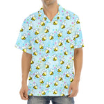 Cute Cartoon Bee Pattern Print Aloha Shirt