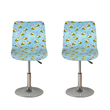 Cute Cartoon Bee Pattern Print Bar Stool Covers
