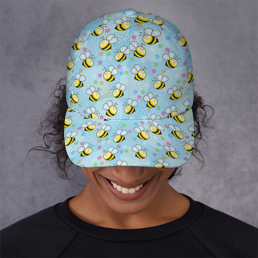 Cute Cartoon Bee Pattern Print Baseball Cap