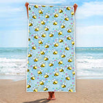 Cute Cartoon Bee Pattern Print Beach Towel