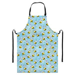 Cute Cartoon Bee Pattern Print Bib Apron With Pocket