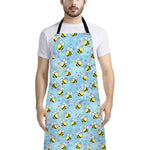 Cute Cartoon Bee Pattern Print Bib Apron With Pocket