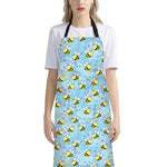Cute Cartoon Bee Pattern Print Bib Apron With Pocket