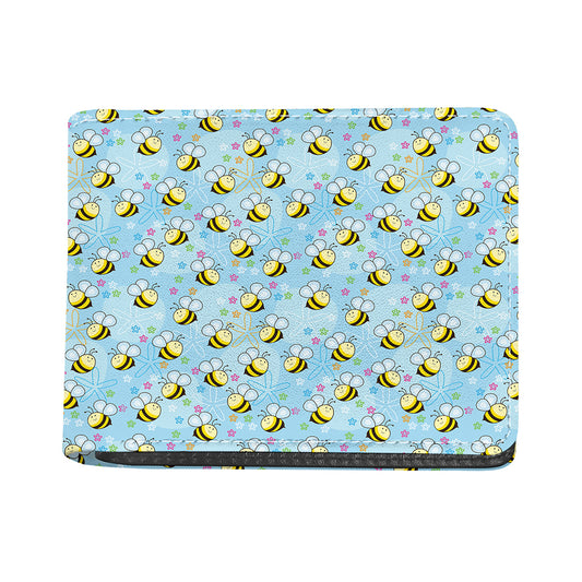 Cute Cartoon Bee Pattern Print Bifold Wallet