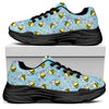 Cute Cartoon Bee Pattern Print Black Chunky Shoes