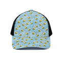Cute Cartoon Bee Pattern Print Black Mesh Trucker Hat