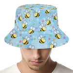 Cute Cartoon Bee Pattern Print Bucket Hat