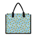 Cute Cartoon Bee Pattern Print Canvas Tote Bag