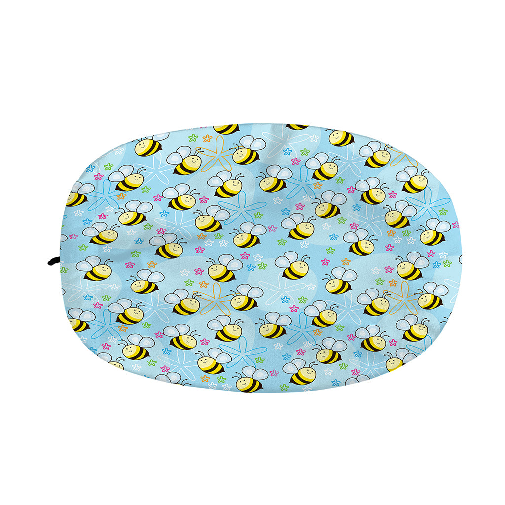 Cute Cartoon Bee Pattern Print Car Side Mirror Covers