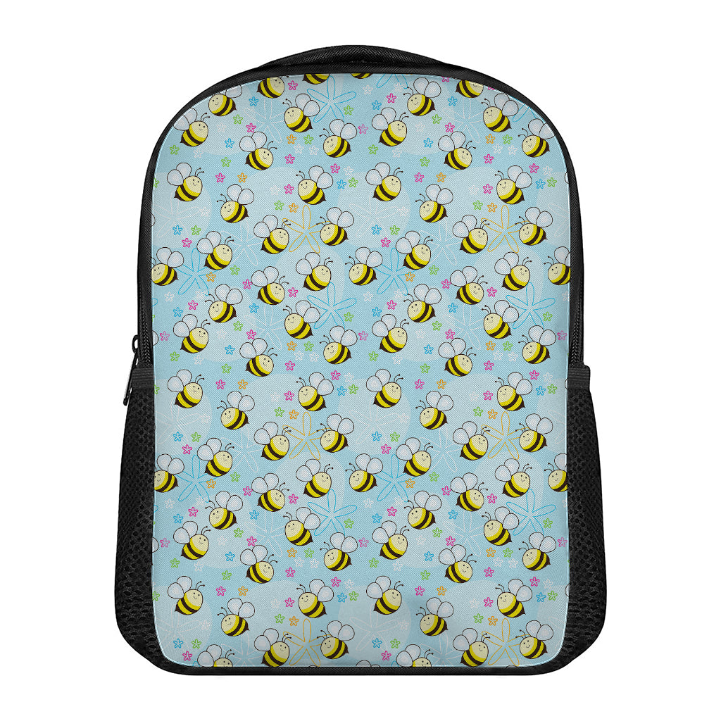 Cute Cartoon Bee Pattern Print Casual Backpack