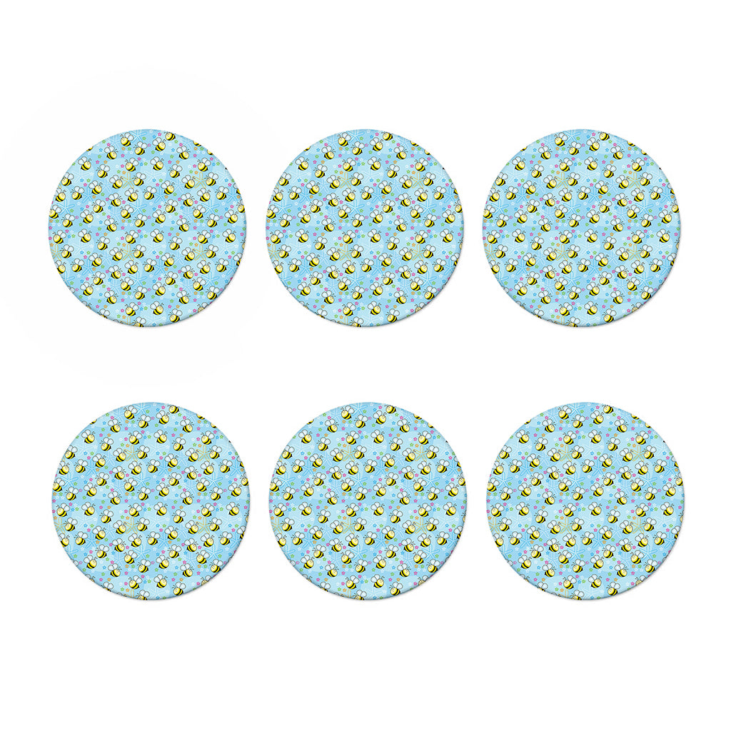 Cute Cartoon Bee Pattern Print Coaster Set