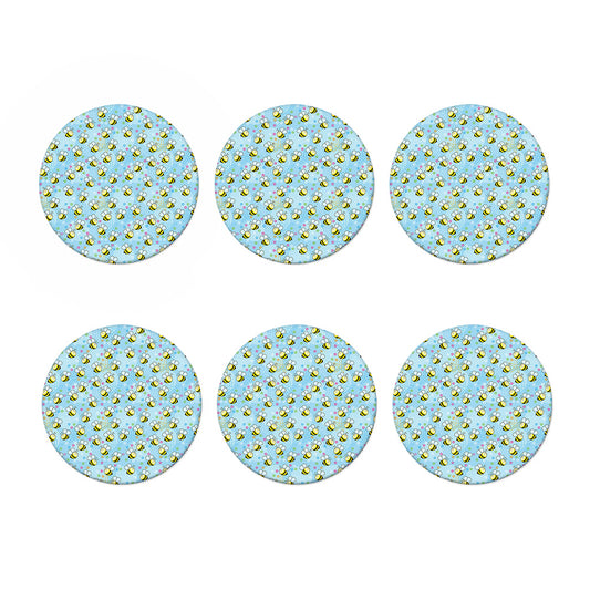 Cute Cartoon Bee Pattern Print Coaster Set