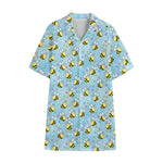 Cute Cartoon Bee Pattern Print Cotton Hawaiian Shirt