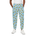 Cute Cartoon Bee Pattern Print Cotton Pants