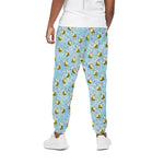 Cute Cartoon Bee Pattern Print Cotton Pants