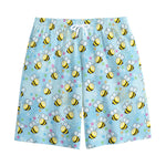 Cute Cartoon Bee Pattern Print Cotton Shorts