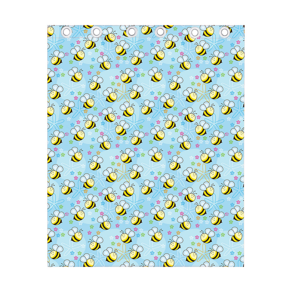 Cute Cartoon Bee Pattern Print Curtain