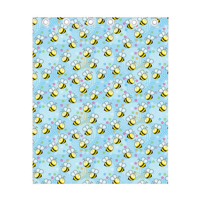 Cute Cartoon Bee Pattern Print Curtain