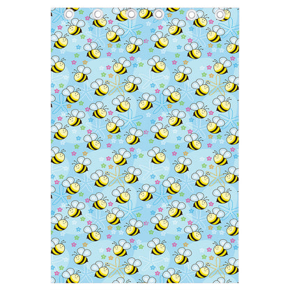 Cute Cartoon Bee Pattern Print Curtain